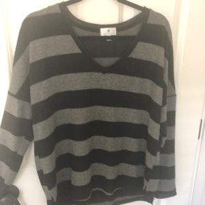 Socialite black and gray striped sweater